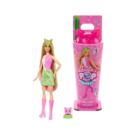 Barbie Pop Reveal Shakes Series Doll – Scented Kitten, 8 Surprises