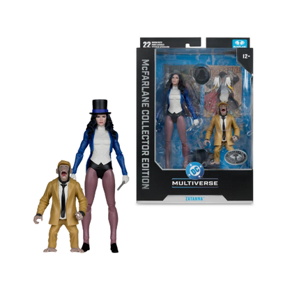 McFarlane DC Multiverse Collector Edition Zatanna Platinum Edition 7-Inch Action Figure #53 w/ Detective Chimp