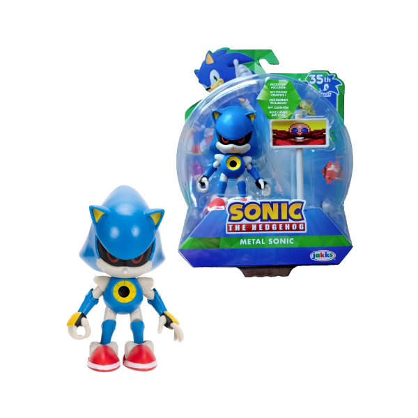 Sonic 35th Anniversary Metal Sonic 4-Inch Figure with Goal Post by Jakks