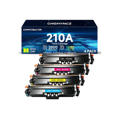 Chghyncz 210A 210X Toner Cartridge 4-Pack for HP Color LaserJet Pro