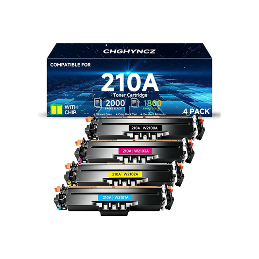 Chghyncz 210A 210X Toner Cartridge 4-Pack for HP Color LaserJet Pro