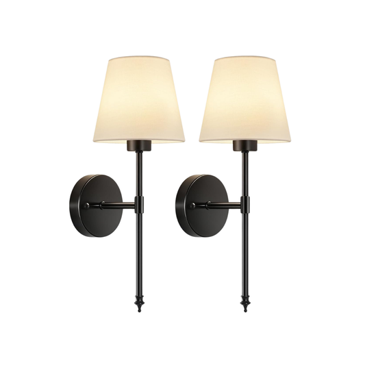 SoodMi Wireless Battery Wall Sconces Set of 2, RGB Dimmable, Brass Black