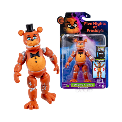 Five Nights at Freddy’s Withered Freddy - 5-Inch Articulated Figure with Jumpscare Feature and Glow-in-The-Dark Eyes