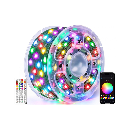 Ollny Smart Christmas Lights 131FT 400LED RGBW App Remote Music Sync Outdoor String Lights