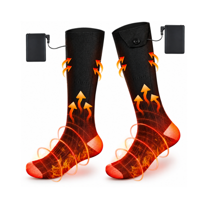 Gilyooheat Rechargeable Heated Socks for Men & Women – 4000mAh, Black
