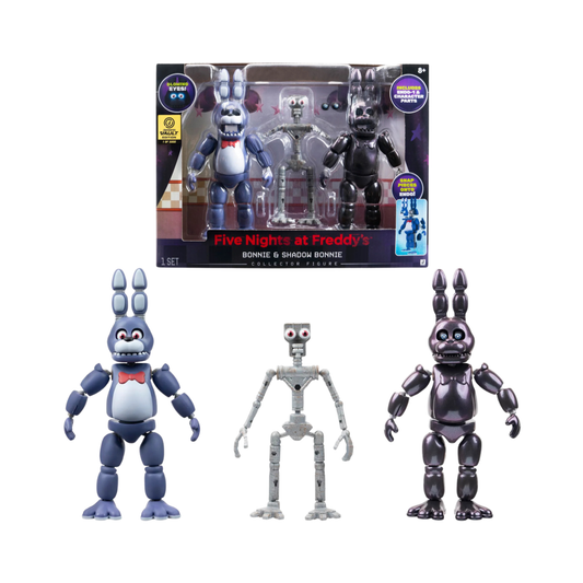 Five Nights at Freddy's Endo Series Bonnie & Shadow Bonnie Vault Exclusive Collector Figure Set with Glow Eyes