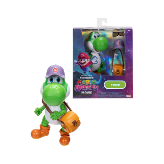 Super Mario Galaxy Movie Yoshi 5" Action Figure Hat Sunglasses Satchel