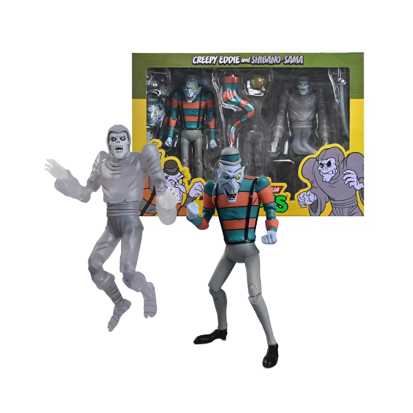 NECA TMNT Creepy Eddie & Shibano Sama Cartoon 2-Pack Action Figure Set Nickelodeon