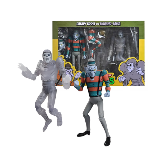 NECA TMNT Creepy Eddie & Shibano Sama Cartoon 2-Pack Action Figure Set Nickelodeon
