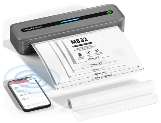 Itari M832 Wireless Portable Printer - Compact, Efficient, and Inkless!