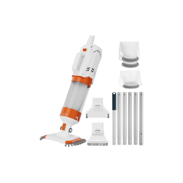 AQUAFYSH Cordless Pool Vacuum – 16.8 GPM Suction, 60M Run-Time, 25µm Filter