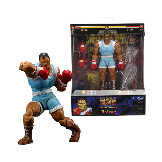 Jada Toys Ultra Street Fighter II Balrog 1:12 Scale Deluxe Action Figure with Interchangeable Parts & Boxing Accessories