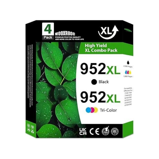 Mooxrbog 952XL High-Yield Ink Cartridges – 4-Pack for HP OfficeJet Pro