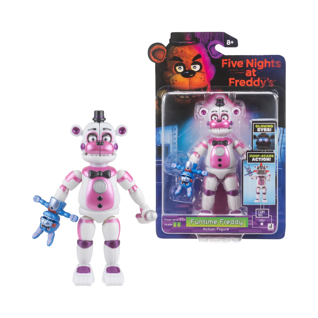 Jazwares FNAF Funtime Freddy 5-Inch Jumpscare Action Figure with Glow Eyes