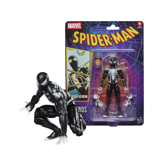 Marvel Legends Spider-Man Retro Card Spider-Venom Action Figure Hasbro
