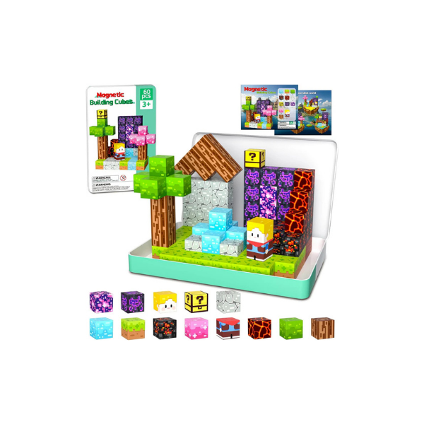 OUGUI 60-Piece Magnetic Blocks Toy Set for Kids Ages 4-8 STEM Learning Fun