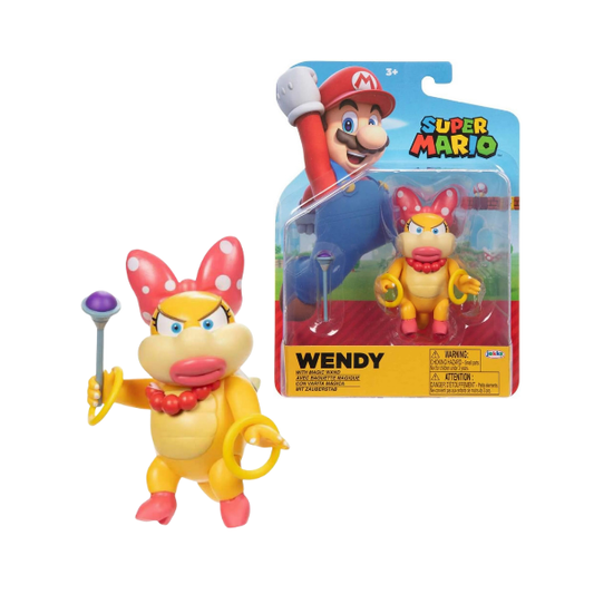 Nintendo Wendy Koopa 4" Action Figure with Wand Accessory for Kids