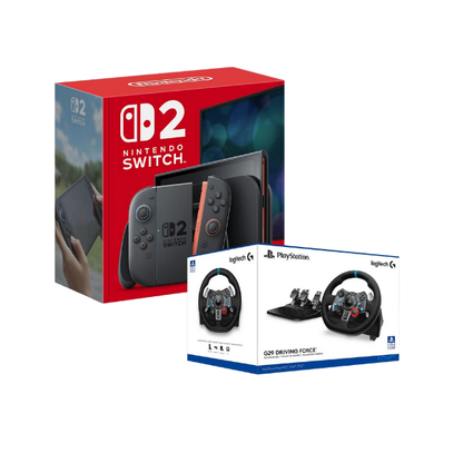 Nintendo Switch 2 Console + Logitech G29 Racing Wheel + Switch 2 Protective Case Bundle Set – Premium Gaming Pack