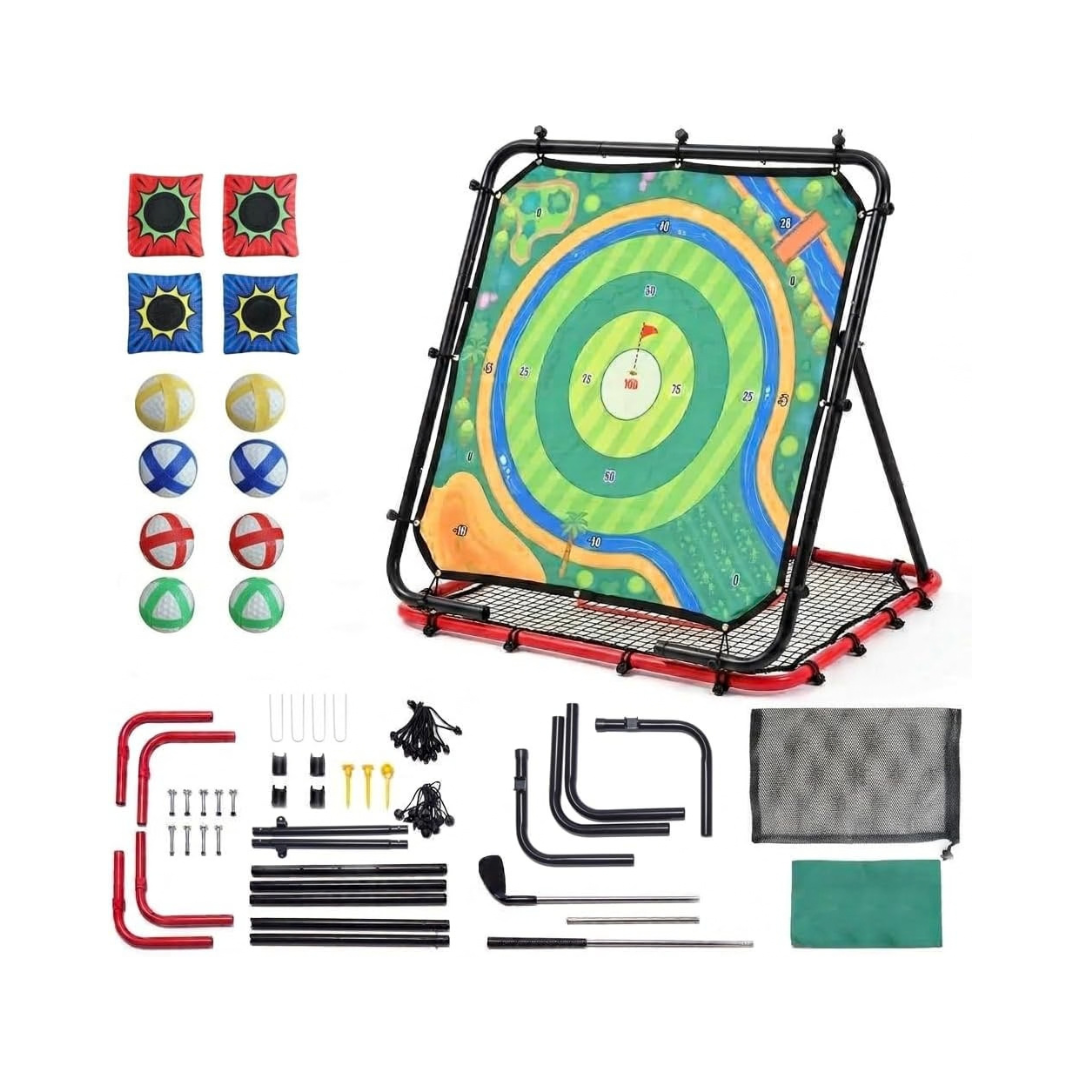 MAGTHIC Golf Chipping Game Set 33x33 Double-Sided Mat Indoor Outdoor Family