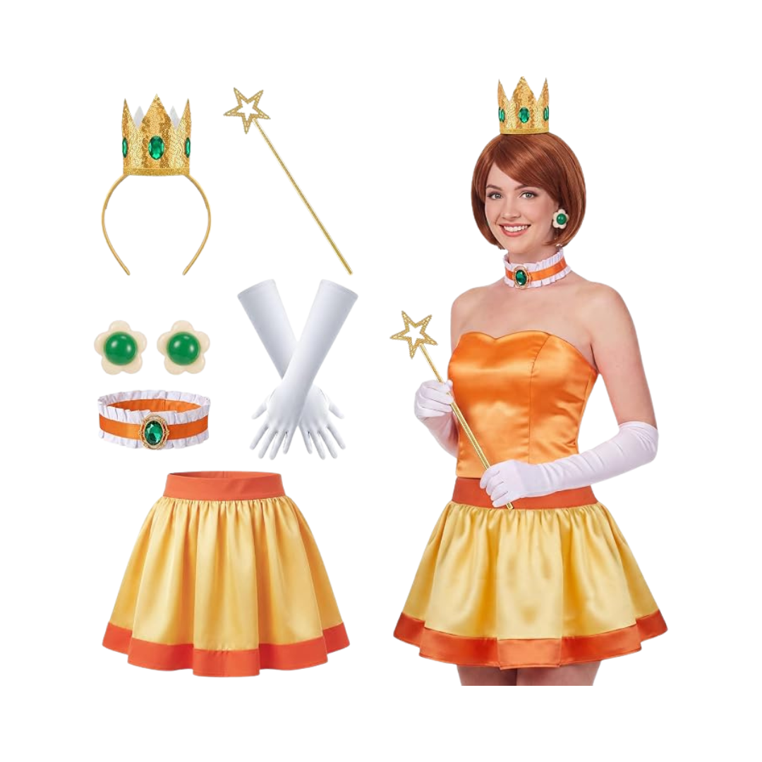 Cozypower Princess Costume Accessories Set for Women Yellow Small Size