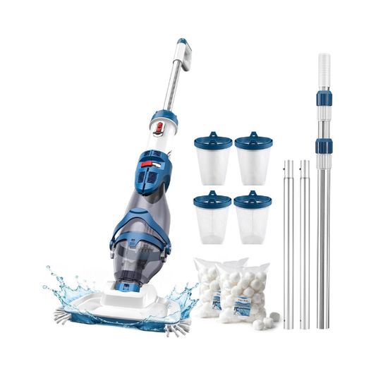 ENHULK PC21 Pro Cordless Pool Vacuum, Upgraded Dual Mode, 22 GPM Powerful Suction, 150" Telescopic Pole, 6 Filter Units, 75 Minutes Runtime, Handheld Pool Cleaner for Above/Inground Pools