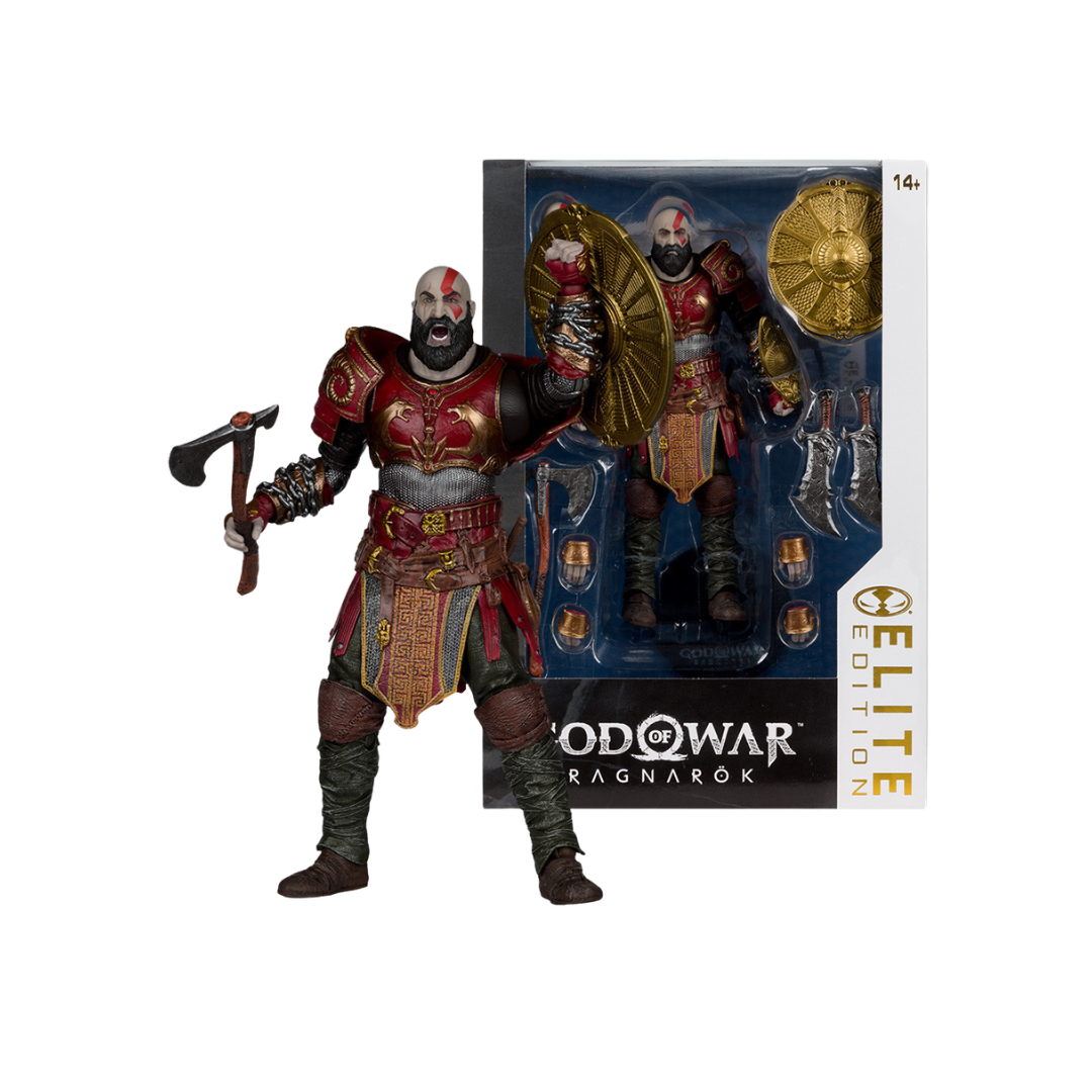 McFarlane Elite Edition God of War Ragnarök Kratos with Ares Armor Deluxe Action Figure