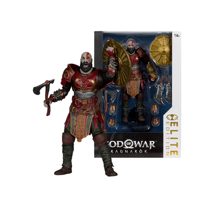 McFarlane Elite Edition God of War Ragnarök Kratos with Ares Armor Deluxe Action Figure