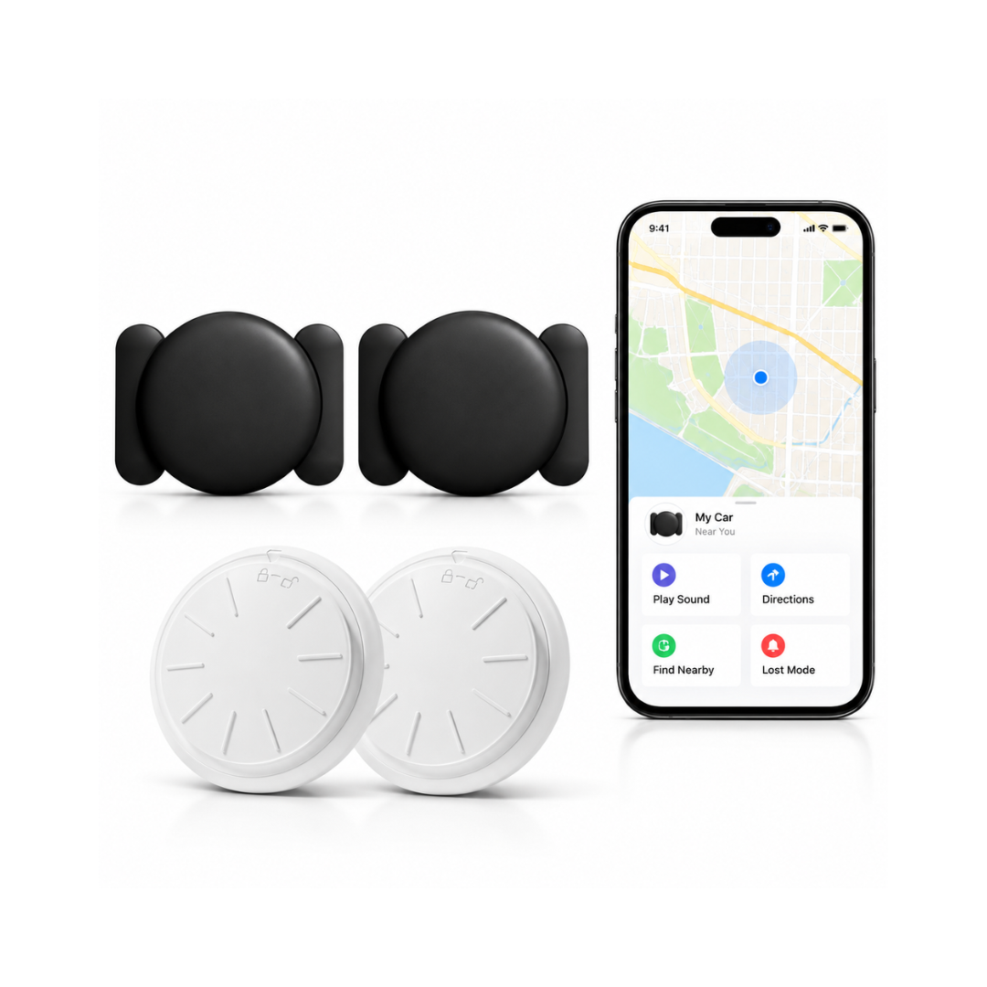 ZFSJTAG 2-Pack Vehicle & Item Trackers with Magnetic Cases – Apple Find My Compatible