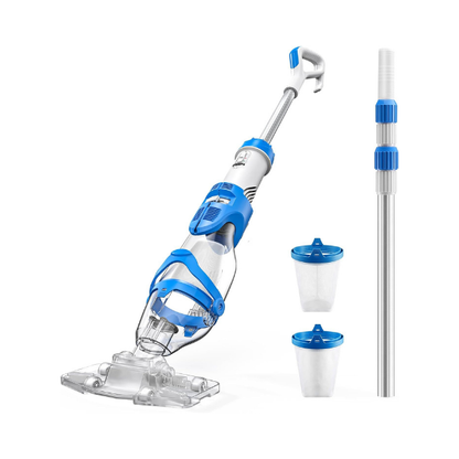 Consciot Cordless 1320 GPH Pool Vacuum Cleaner 22 GPM Rechargeable Handheld 22PC Pool Cleaner with 7.3FT Telescopic Pole, 2L Debris Capacity & 60-Min Runtime