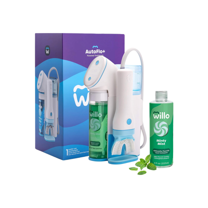 Willo AutoFlo Kids U-Shaped Electric Toothbrush, Large, Ages 12+, Mint