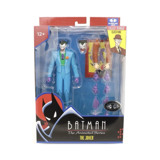 McFarlane DC Multiverse Batman The Animated Series The Joker Platinum Edition Blue Suit Build-A-Figure Clock King Figure 6in
