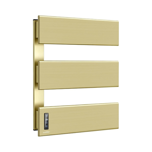 Aquatrend 3-Panel Electric Towel Warmer – LED Time & Temperature Control, Gold