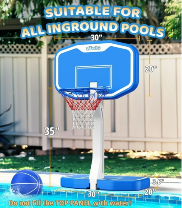 2 in 1 Pool Basketball & Volleyball Set - Hoops, Net, Balls, Pump - Green - Logan's Toy Chest