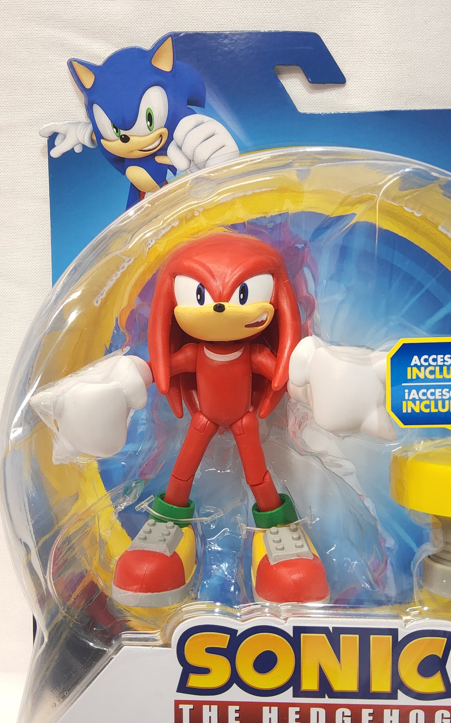 Sonic the Hedgehog Knuckles Spring 4 Inch Action Figure with Spring Accessory