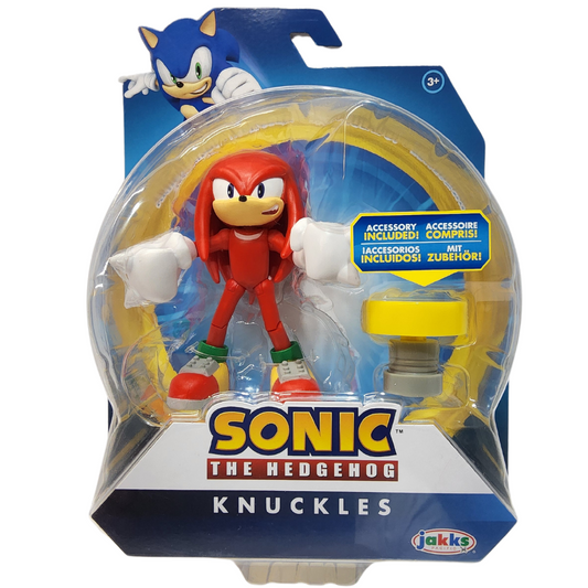 Sonic the Hedgehog Knuckles Spring 4 Inch Action Figure with Spring Accessory