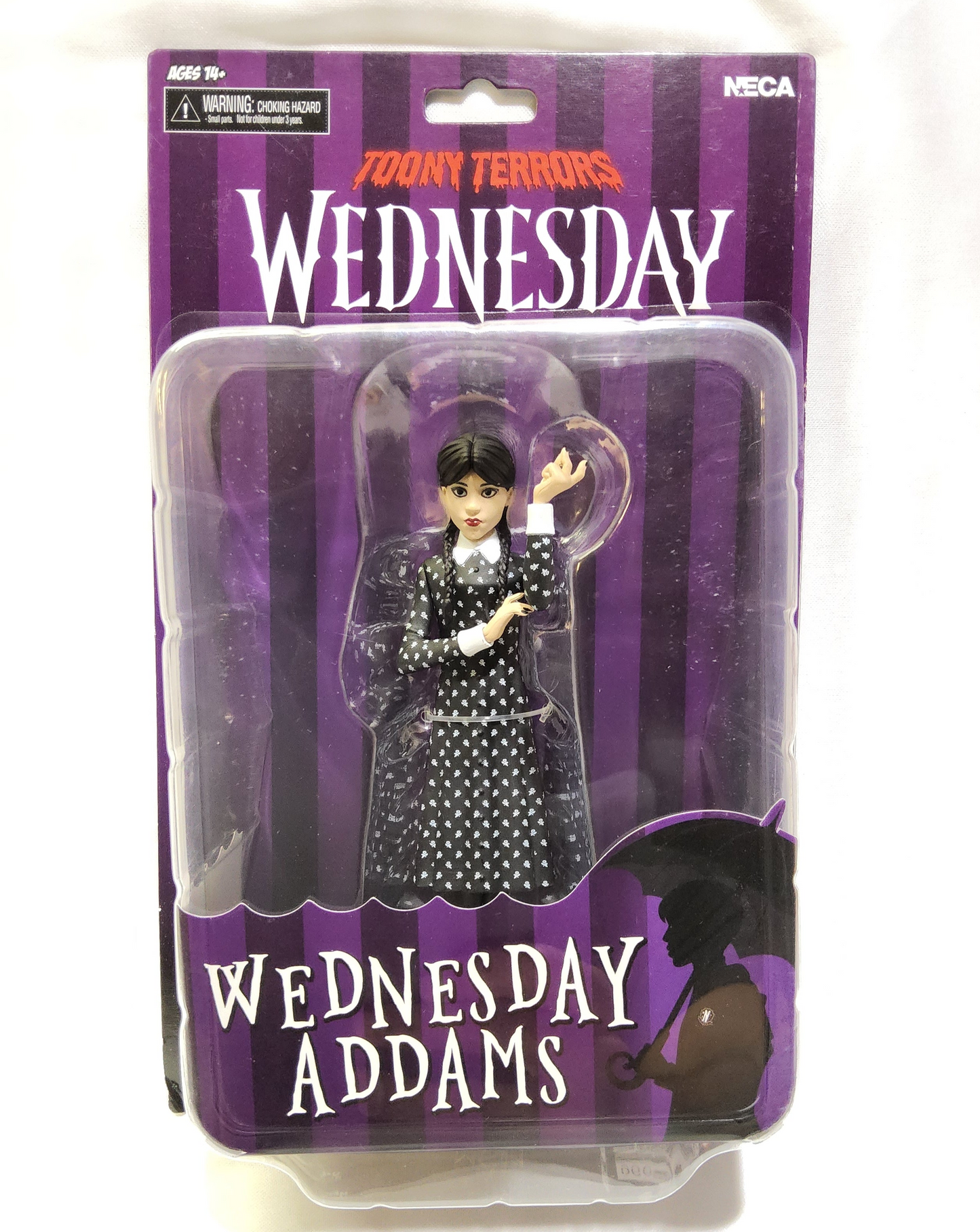 NECA Toony Terrors Wednesday Addams Figure, 6” Collectible, Classic Dress