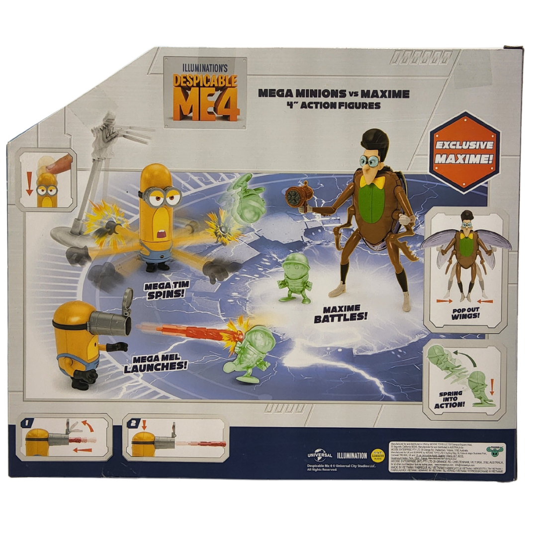 Despicable Me 4 Mega Minions vs Maxime Action Figure Set - 3 Figures, 5 POA