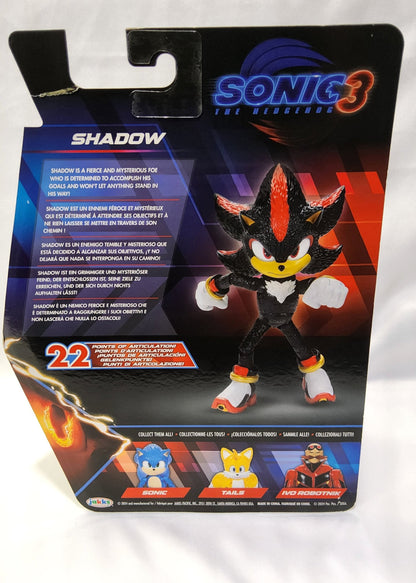 Sonic 3 Movie 5-Inch Shadow Action Figure – Highly Articulated Toy for Kids