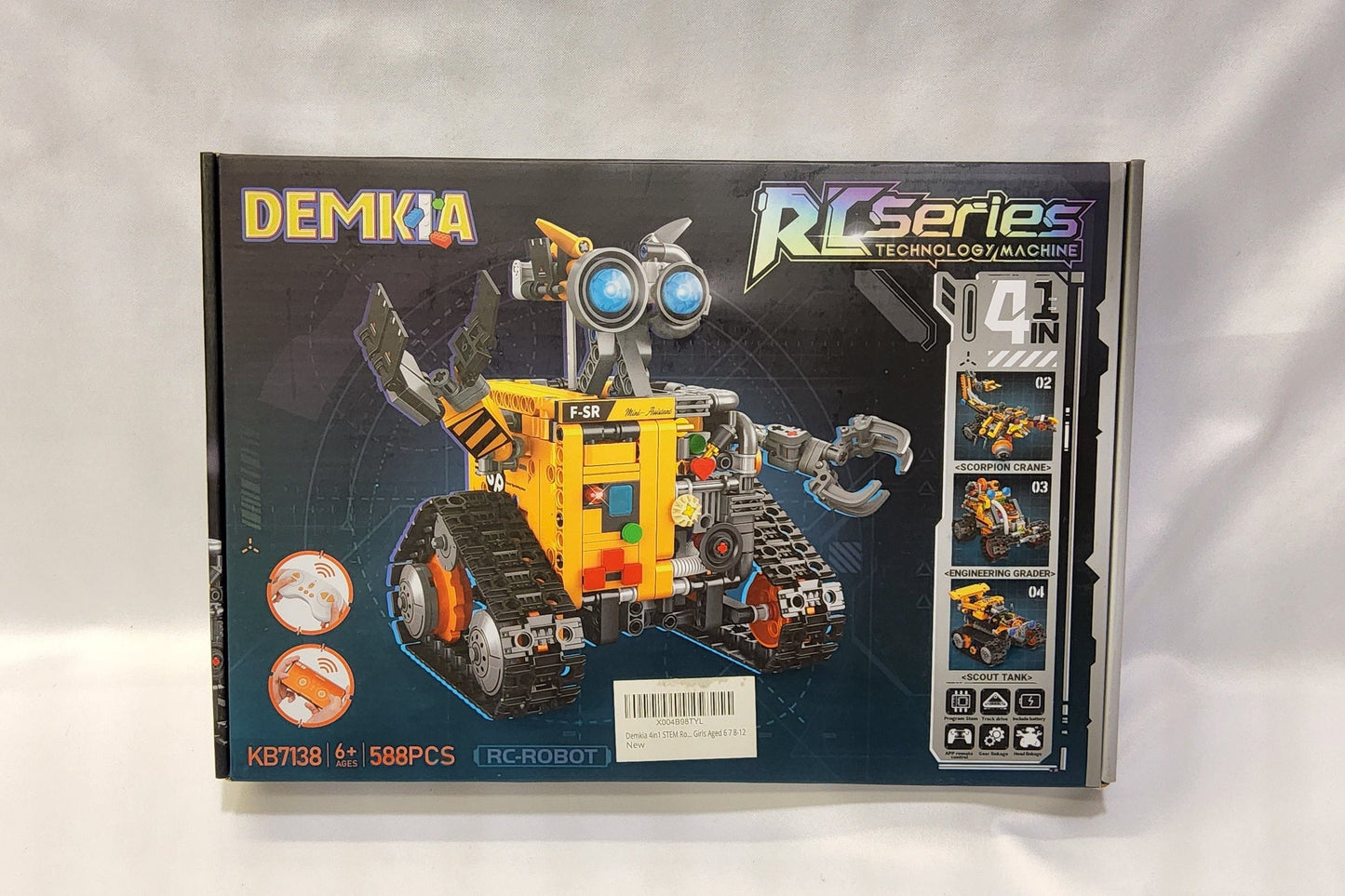 Rechargeable 4-in-1 Robot Building Set | Remote & App Controlled | STEM Toy