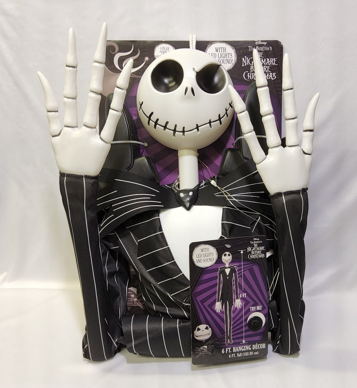 6ft Nightmare Before Christmas Jack Skellington Decor & LED Lights & Sound