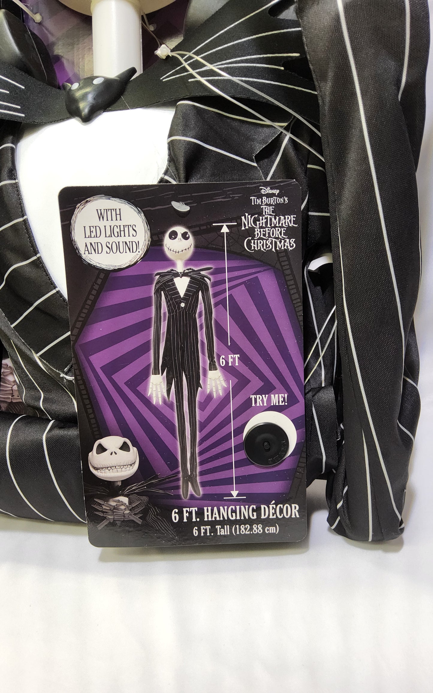 6ft Nightmare Before Christmas Jack Skellington Decor & LED Lights & Sound