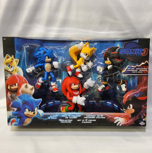 Sonic 3 Movie 5-Inch Action Figure 4-Pack - Sonic, Tails, Shadow, Knuckles