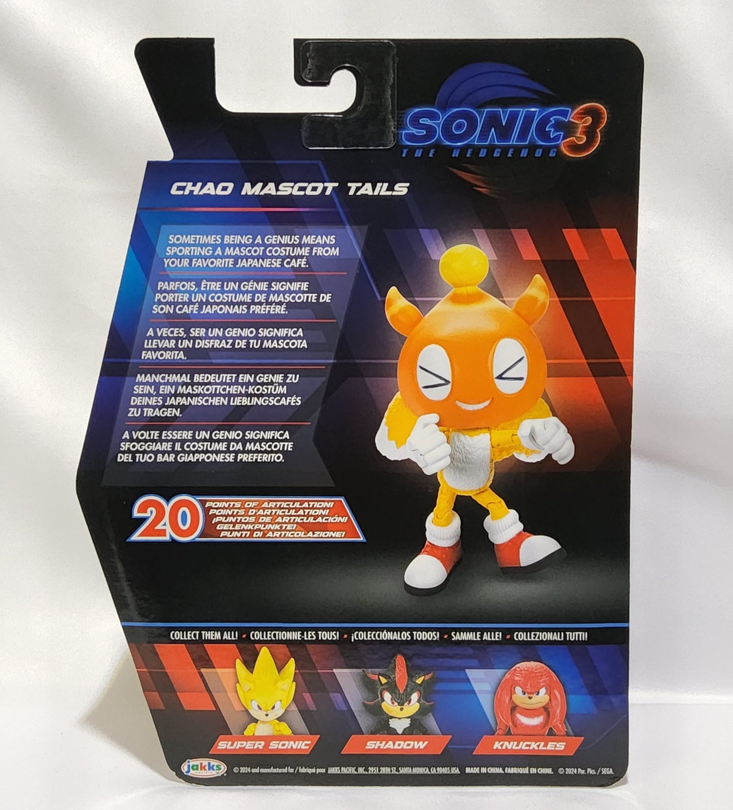 Sonic 3 Movie 5-Inch Chao Mascot Tails Action Figure - Highly Articulated Toy