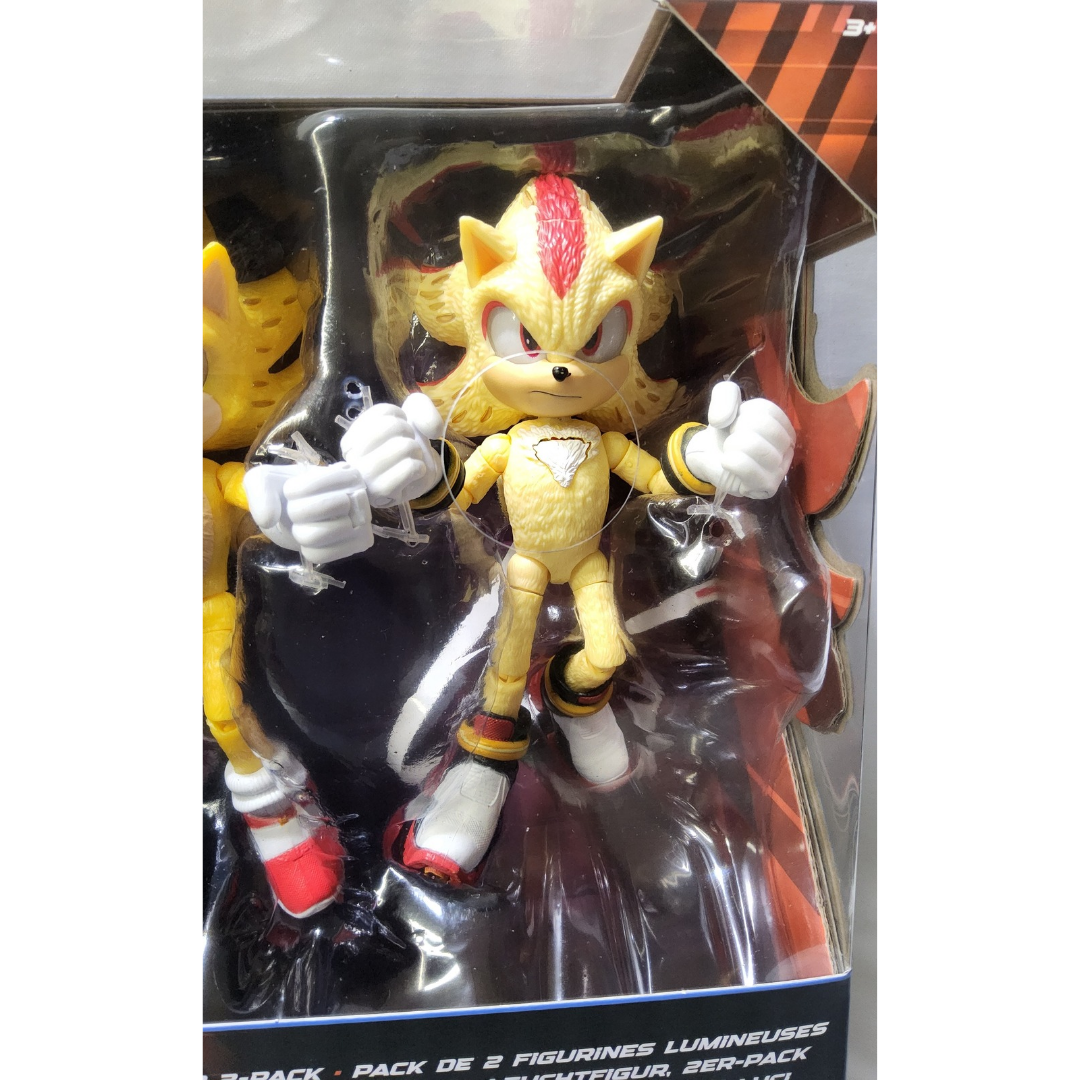 Super Shadow Super Sonic 3 Jakks 5" Light Up 2 Pack hedgehog Figure