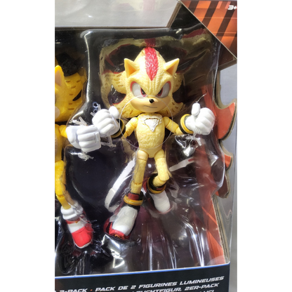 Super Shadow Super Sonic 3 Jakks 5" Light Up 2 Pack hedgehog Figure