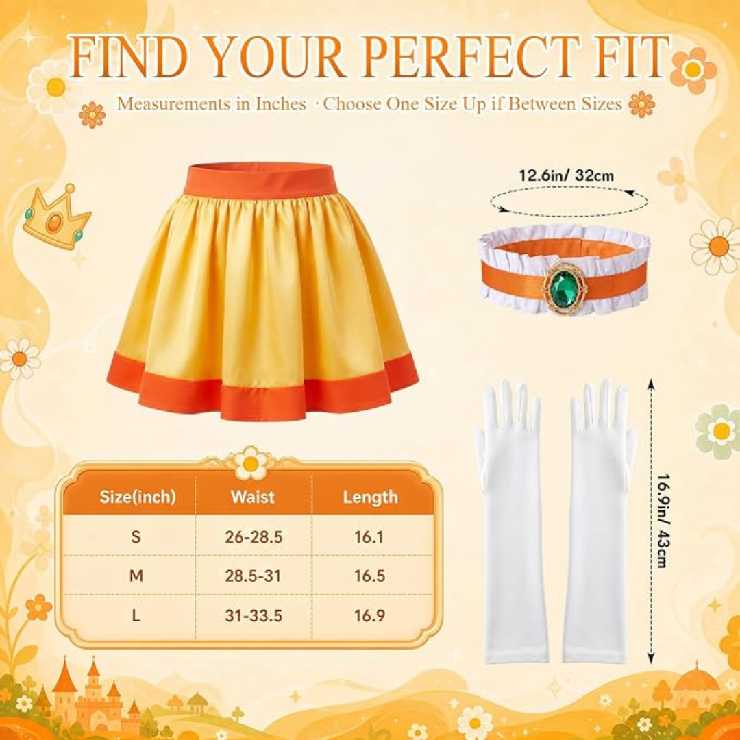 Cozypower Princess Costume Accessories Set for Women Yellow Small Size