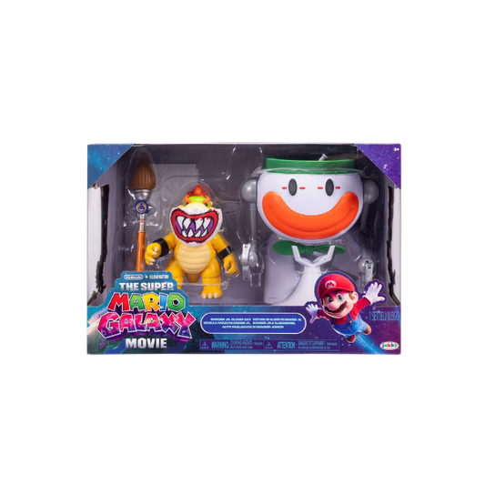 Jakks Pacific Super Mario Galaxy Movie Bowser Jr. with Clown Car Set – New in Box