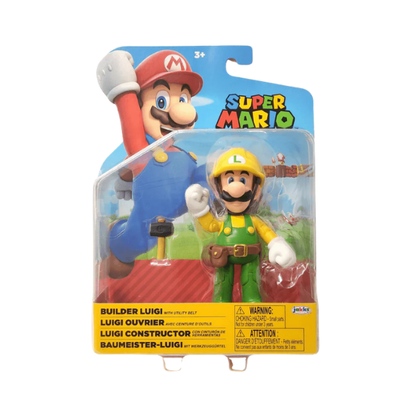 Jakks Pacific Nintendo Super Mario Builder Luigi + Hammer & Utility Belt Figure