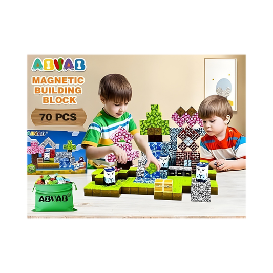 Magnetic Blocks Building Set - STEM Sensory Toys for Kids | 70 Pcs