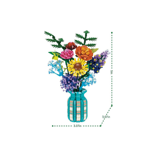 Conjunto de blocos de construção de buquê de flores FAFAFA Toys – Coleção botânica faça você mesmo